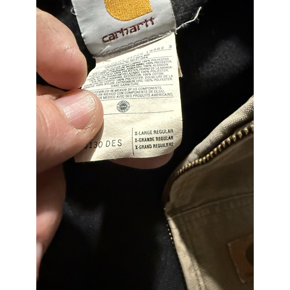 Carhartt J130 Desert Duck Jacket XL Hooded Quilt Lined Workwear - Picture 7 of 15